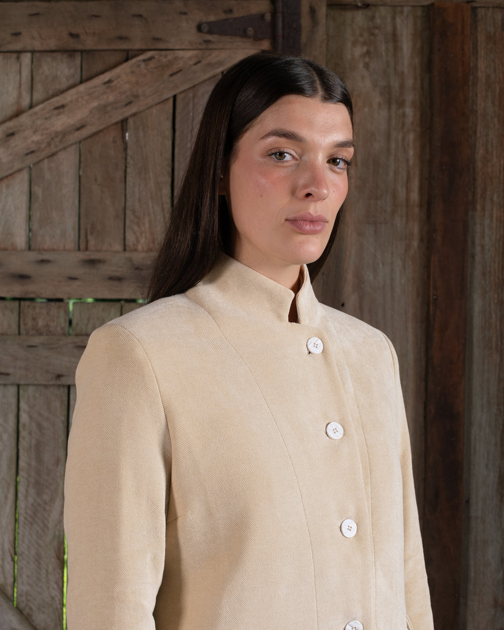 Tailored Jacket Washed Light Velvet Tea