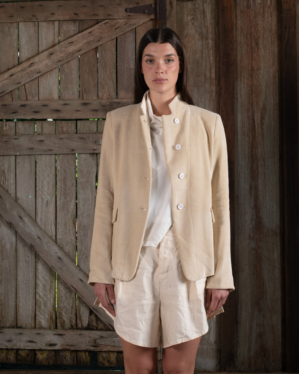 Tailored Jacket Washed Light Velvet Tea
