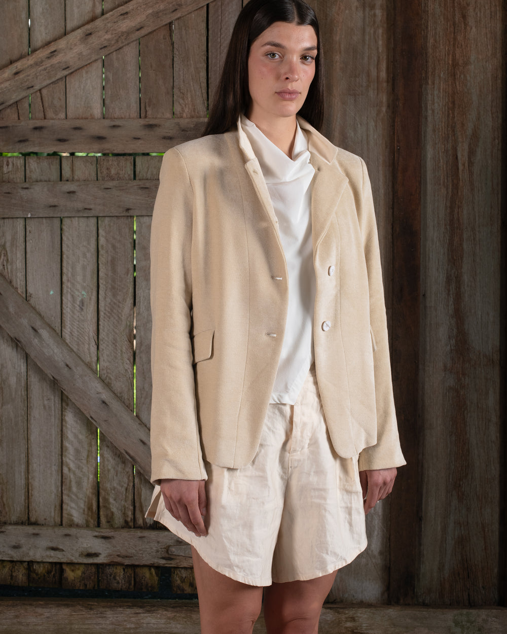 Tailored Jacket Washed Light Velvet Tea