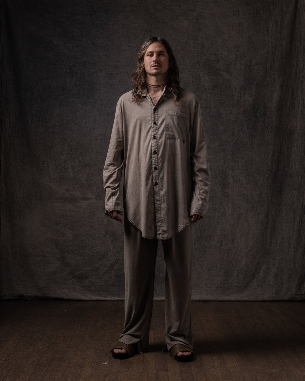 Asymmetric Shirt Fine Cotton Voile Dune