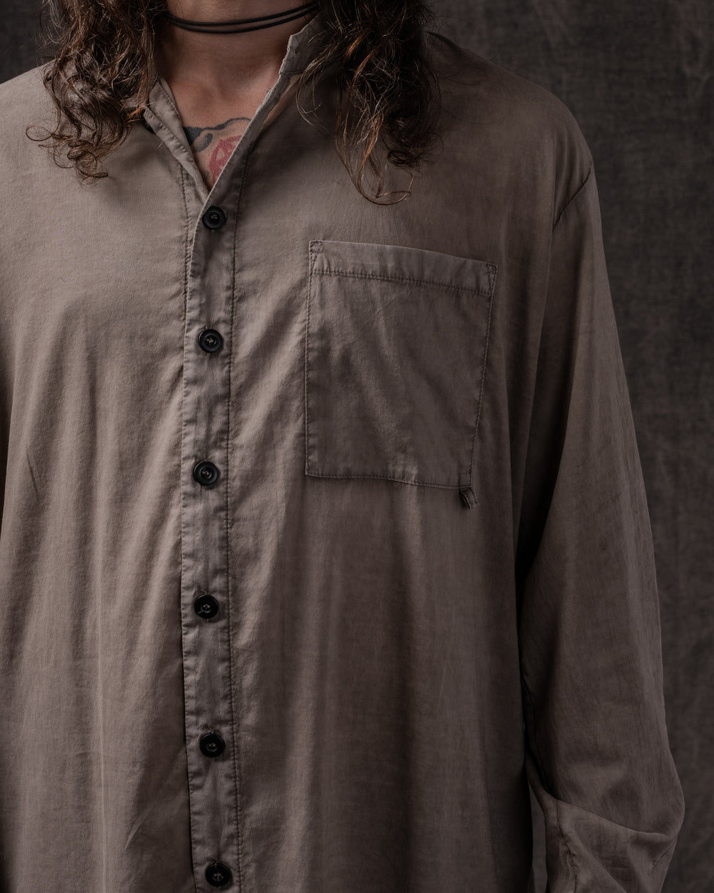 Asymmetric Shirt Fine Cotton Voile Dune