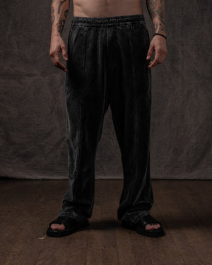 Cotton Velvet FRT Easy Pant Washed Black