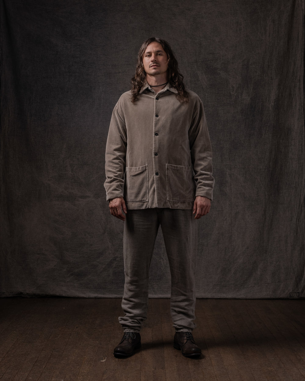Easy Shirt Jacket Cotton Velvet Dune