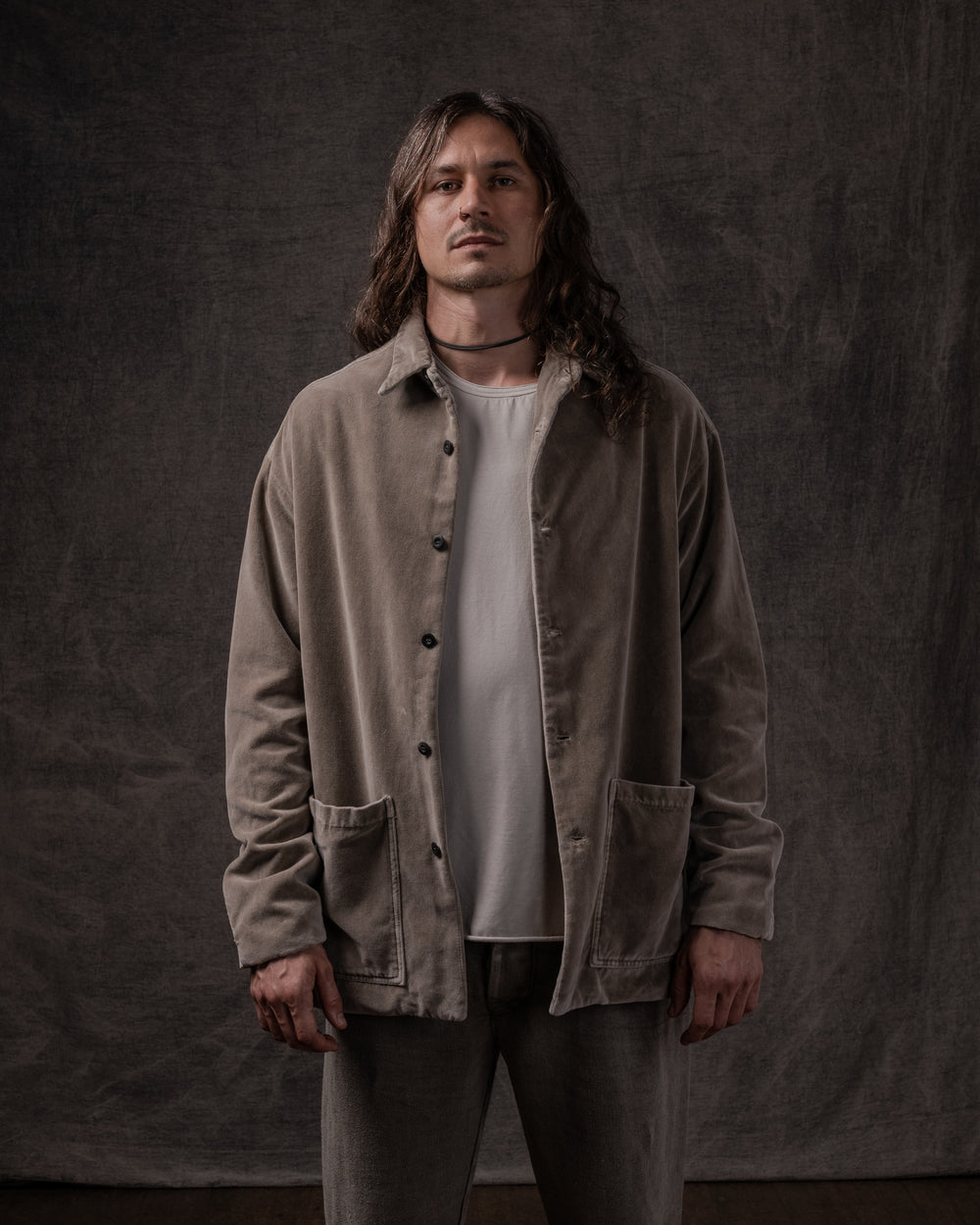 Easy Shirt Jacket Cotton Velvet Dune