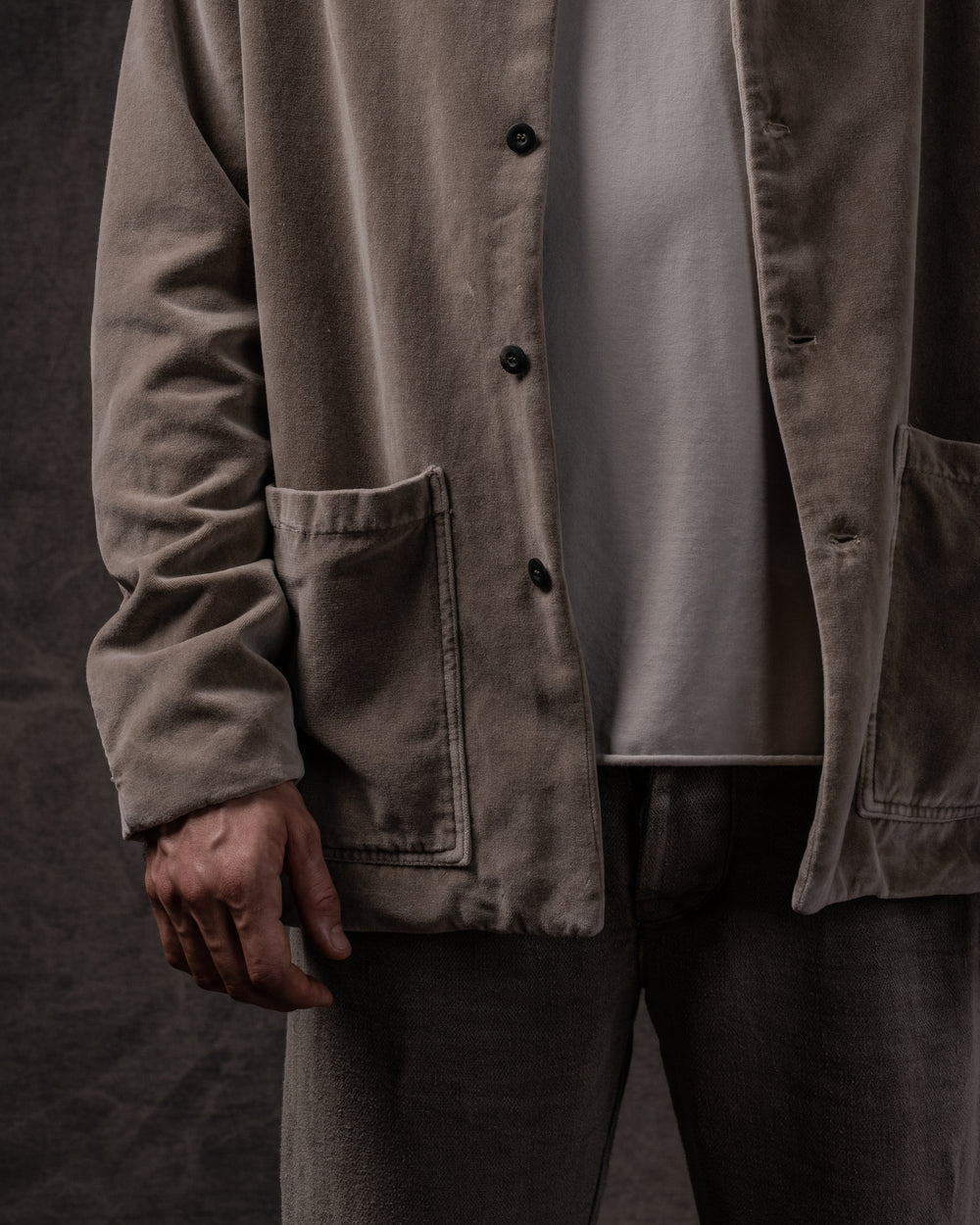 Easy Shirt Jacket Cotton Velvet Dune