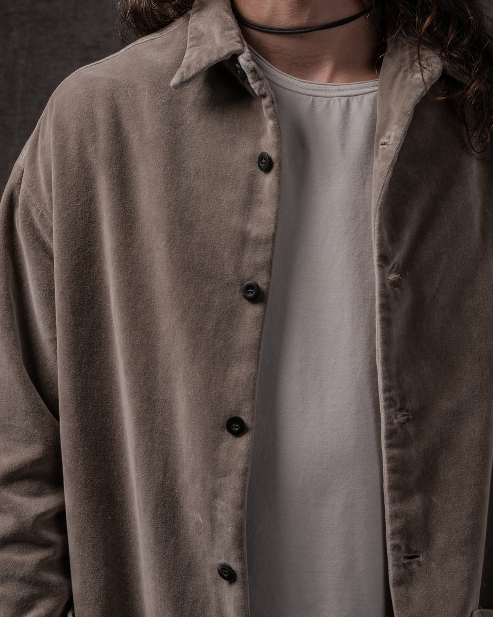 Easy Shirt Jacket Cotton Velvet Dune