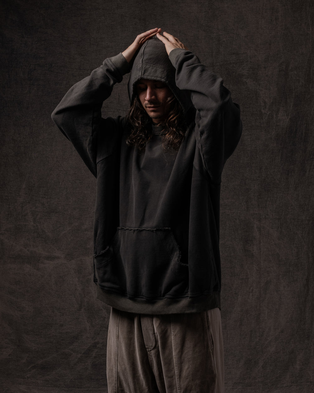 Hooded Sweat Shirt Unisex Chocolate