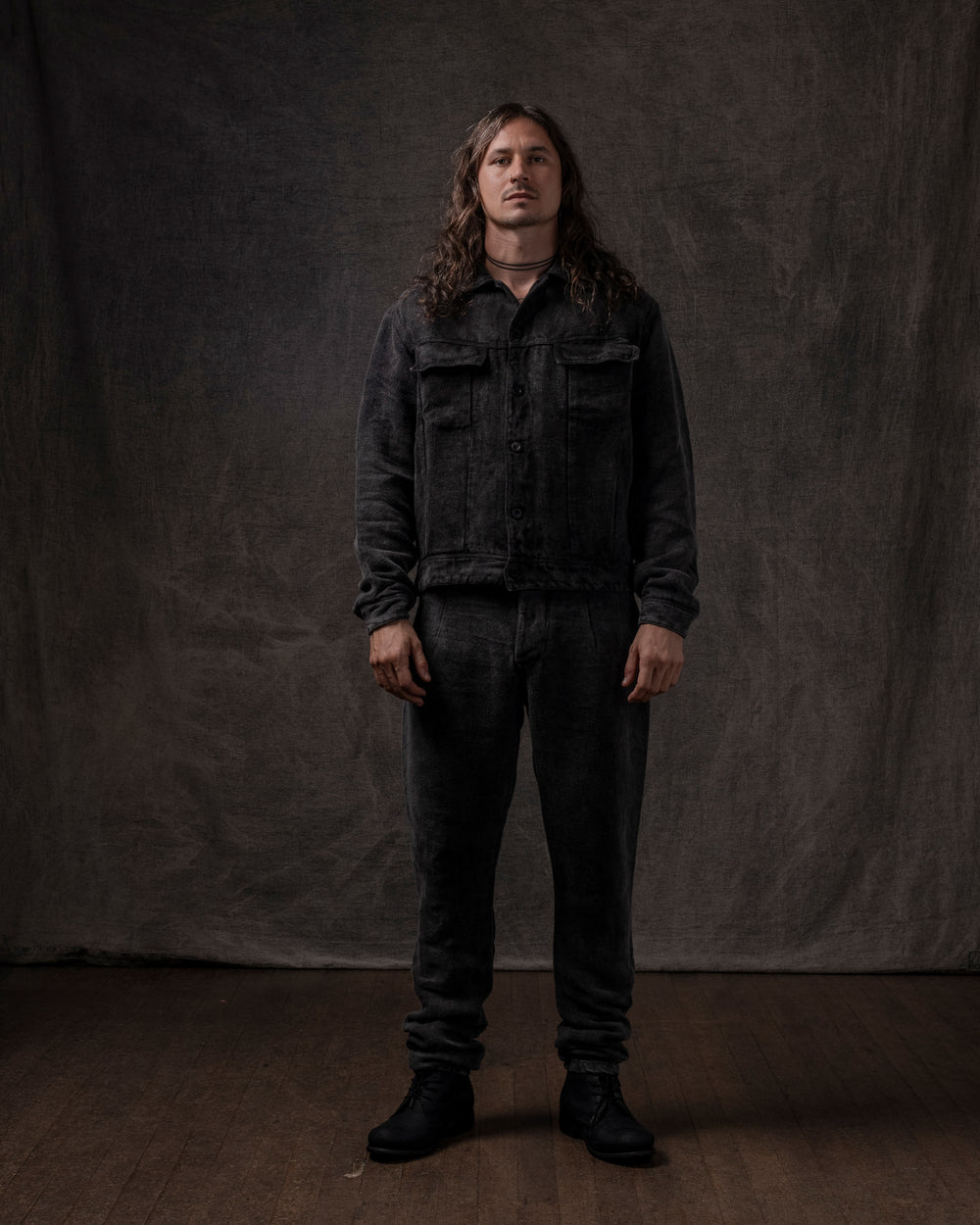 Jean Jacket Washed Hemp Washed Black