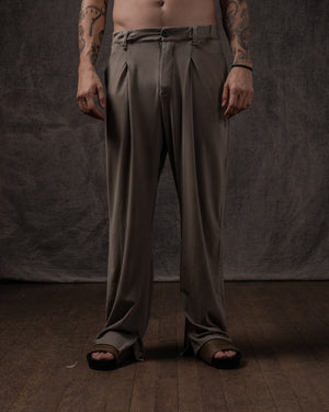 Pleated Pant Cotton Jersey Dune