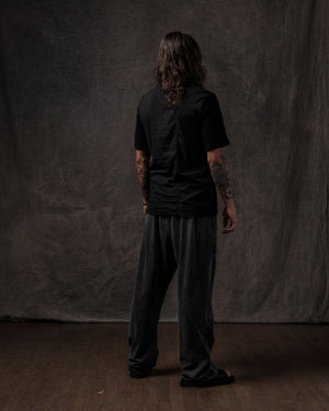 Cotton Velvet FRT Easy Pant Washed Black