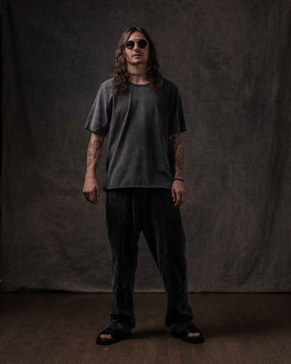 T Shirt Cotton Jersey Washed Black