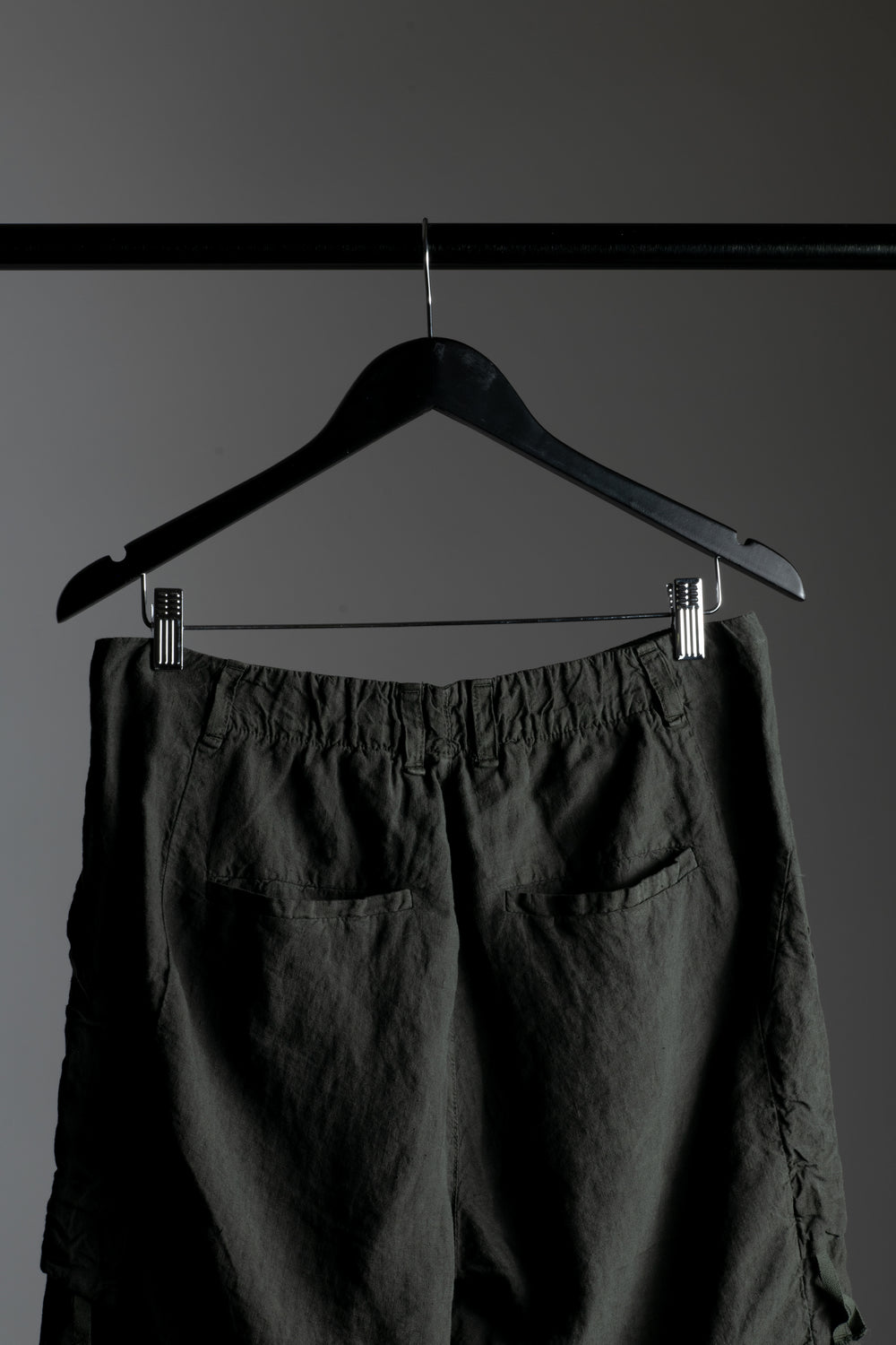 Linen Bermuda Shorts Forest Black CFUTRTD132-U09
