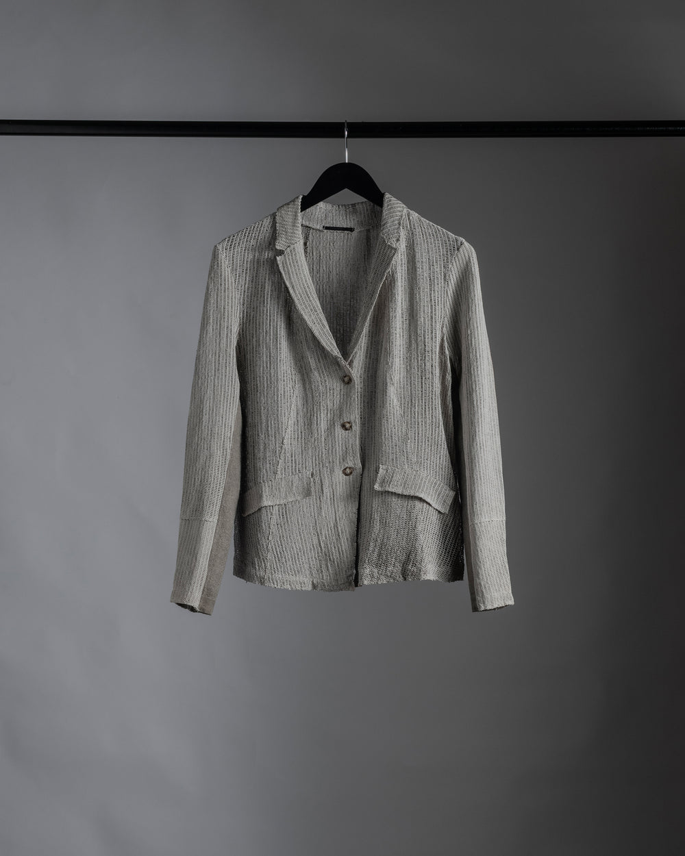 Textural Leather Blazer Rope