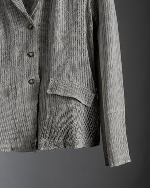Textural Leather Blazer Rope