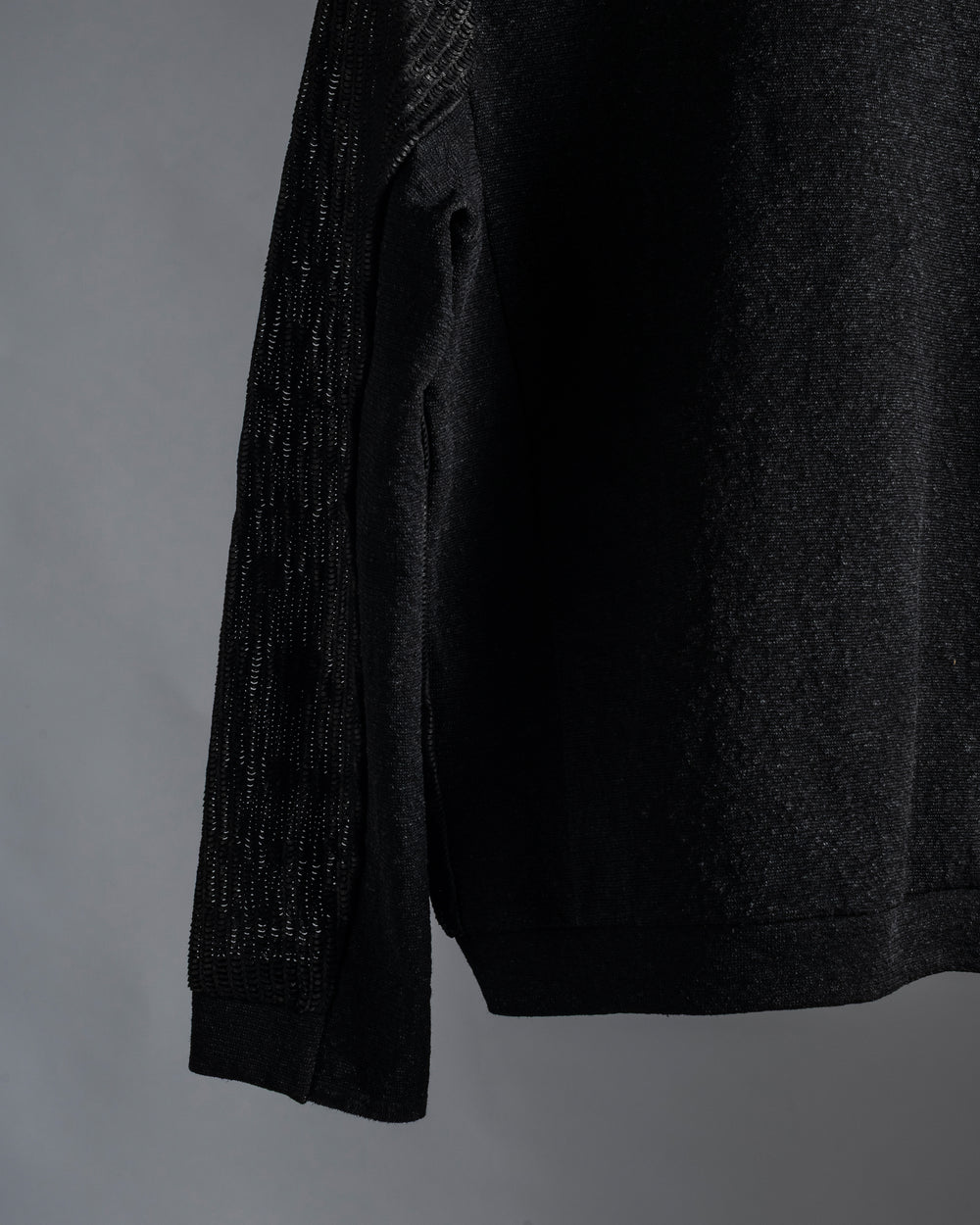 Textural Bomber Leather Jacket Black