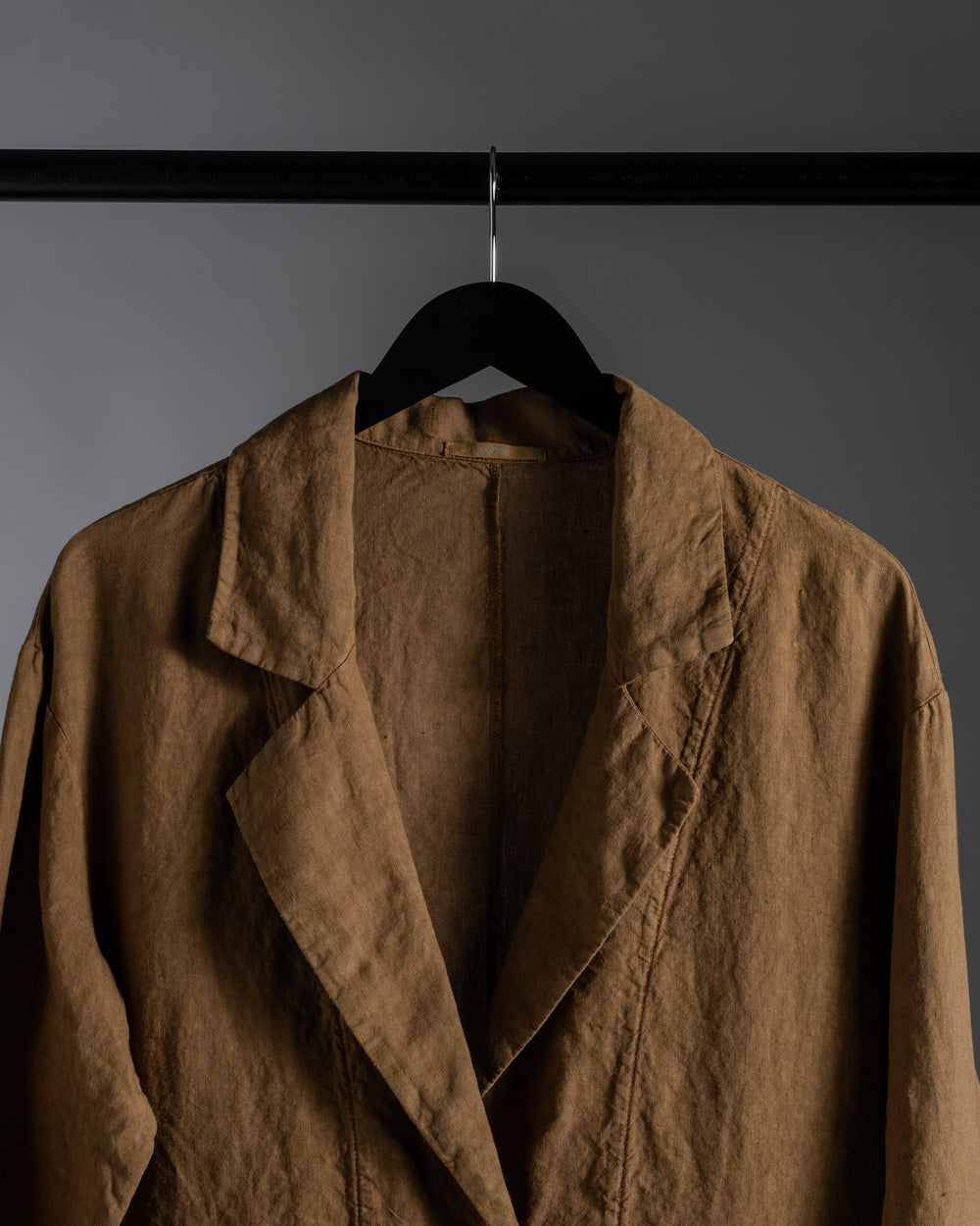 Linen Longline Jacket Mustard