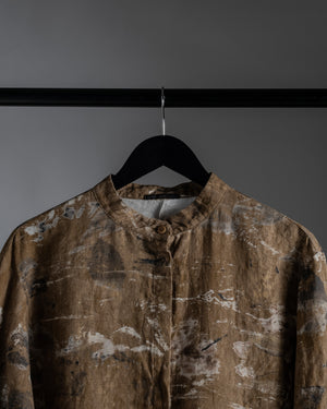 Linen Print Shirt Mustard