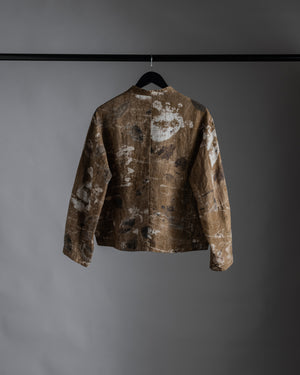 Linen Print Shirt Mustard