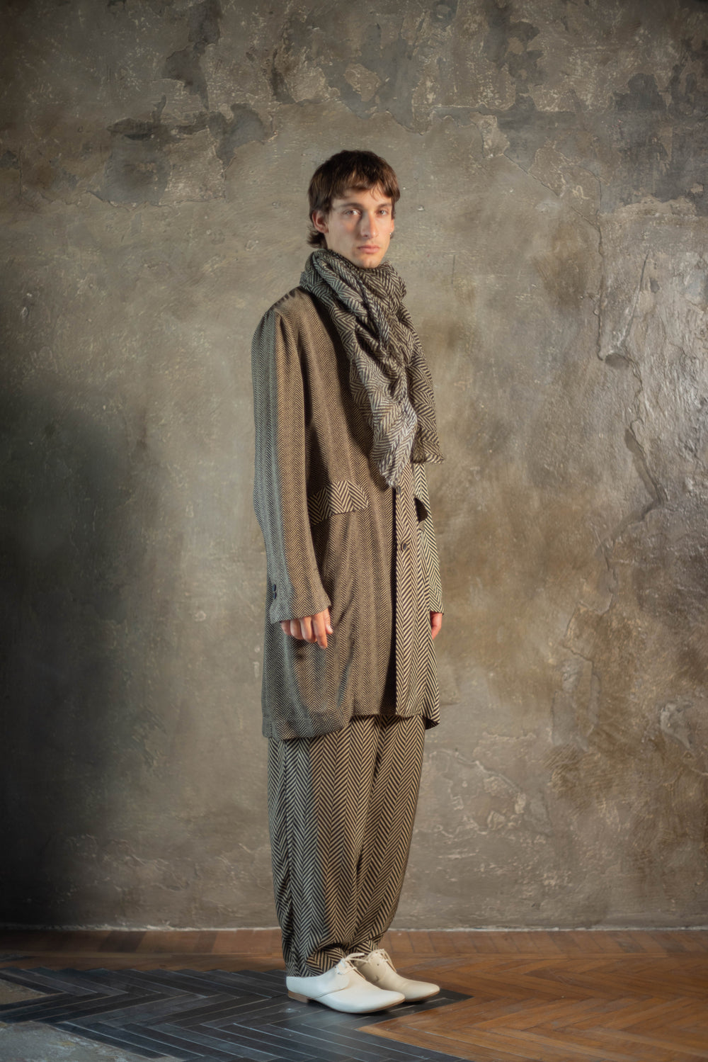 Scarf Medano Dig 1 Tan / Black