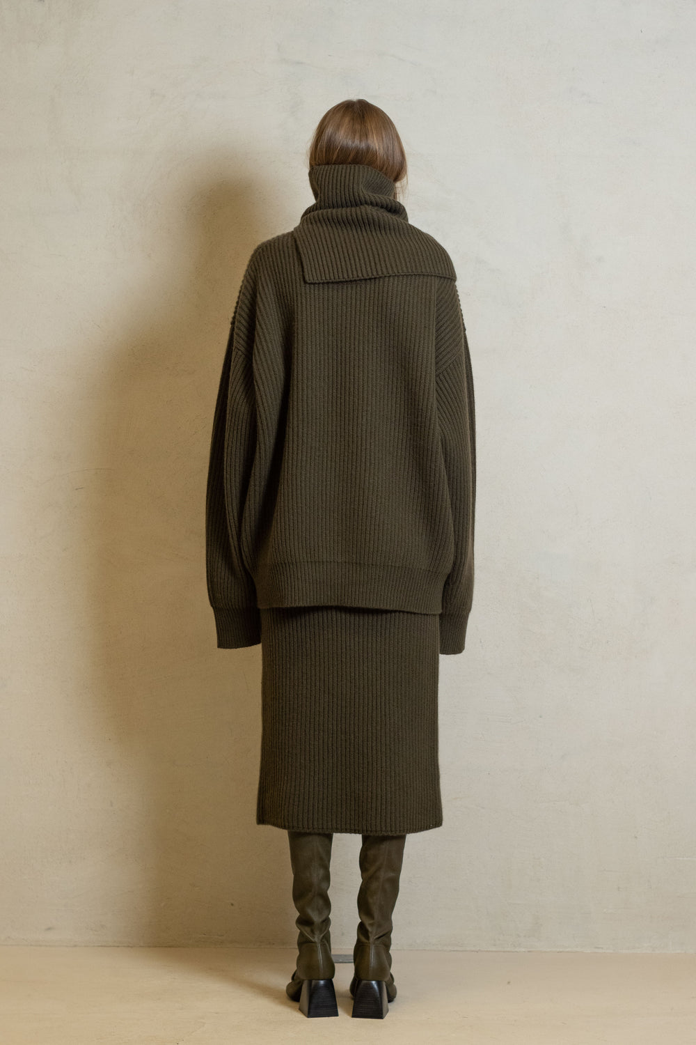 Skirt Ribbed Cashmere Army Green