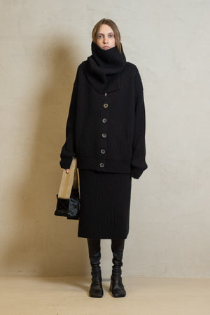 Skirt Ribbed Cashmere Black