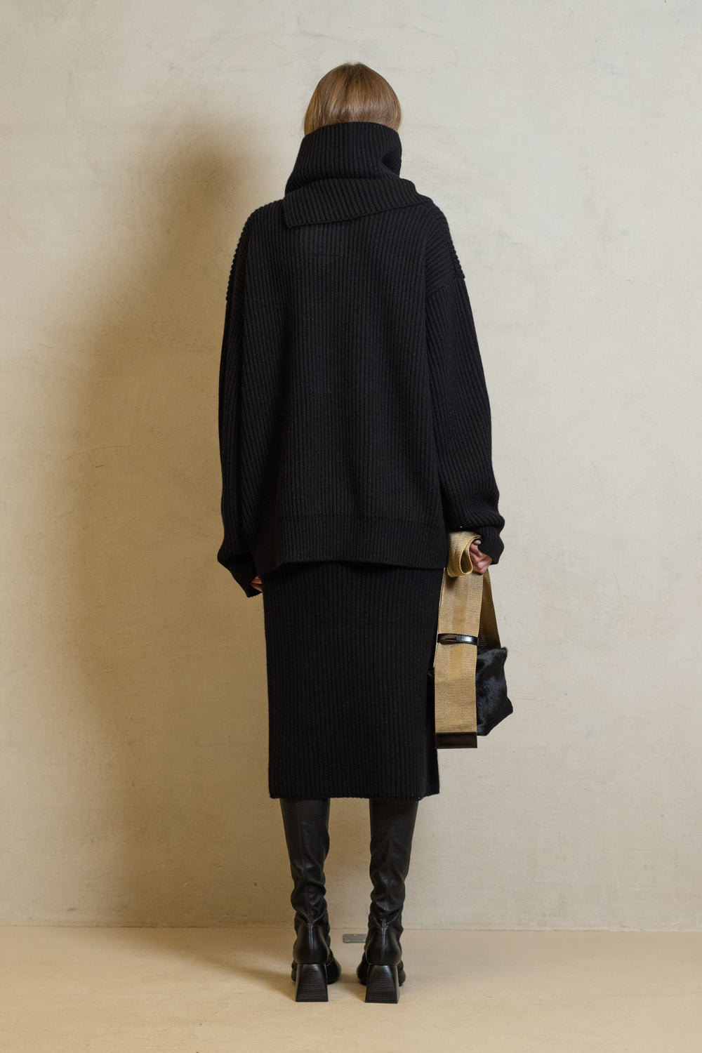 Skirt Ribbed Cashmere Black
