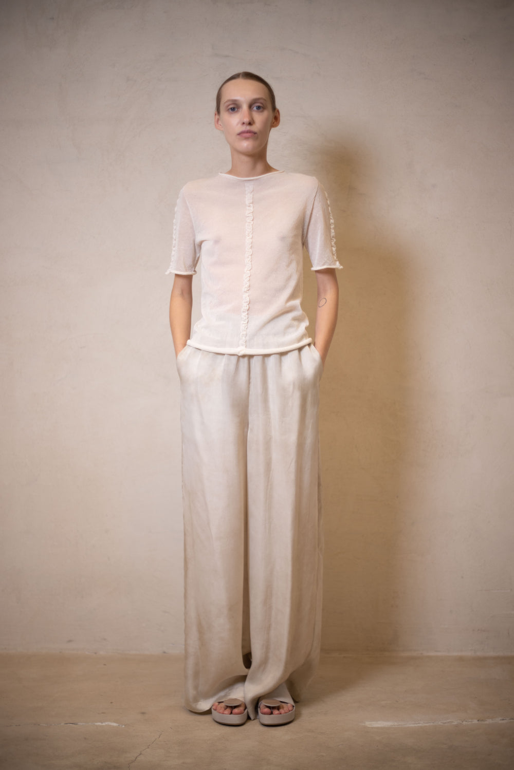 Short SLV Top Transparent Off White