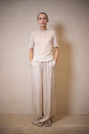 Short SLV Top Transparent Off White