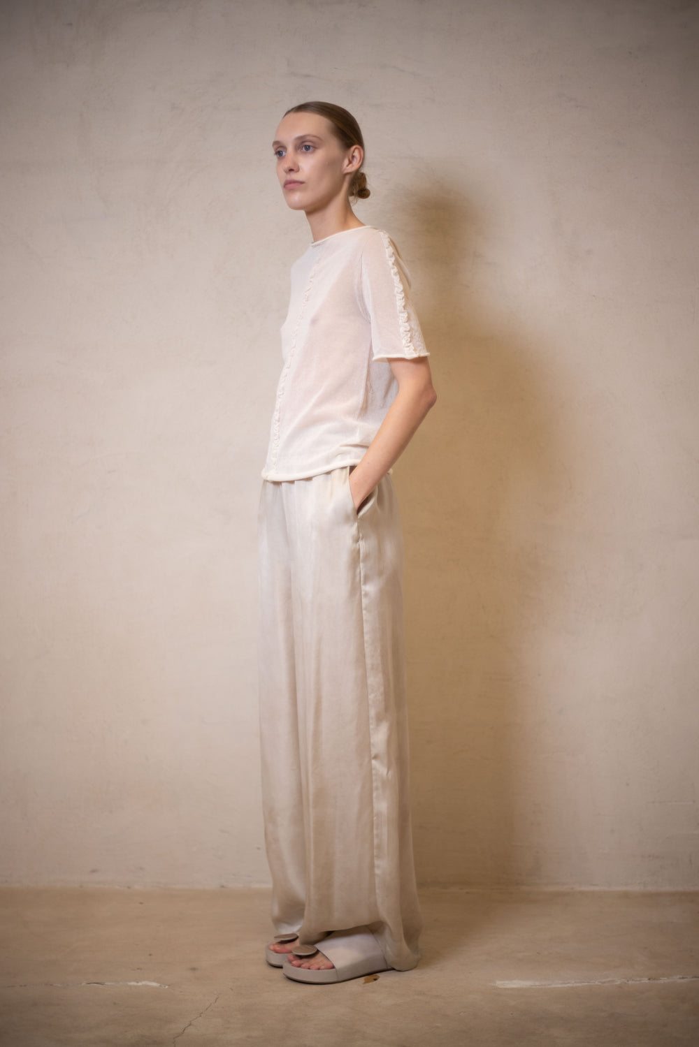 Short SLV Top Transparent Off White