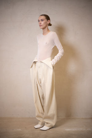 Long SLV Body Transparent Off White
