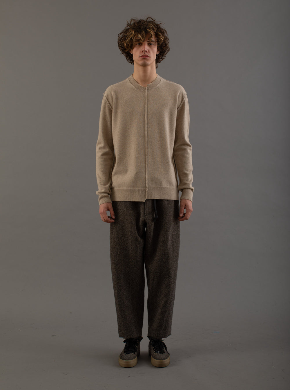 Pigiama Pants Wool Tan / Black