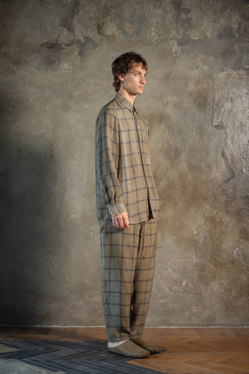 Pigiama Pants Aranceto Mustard / Blue