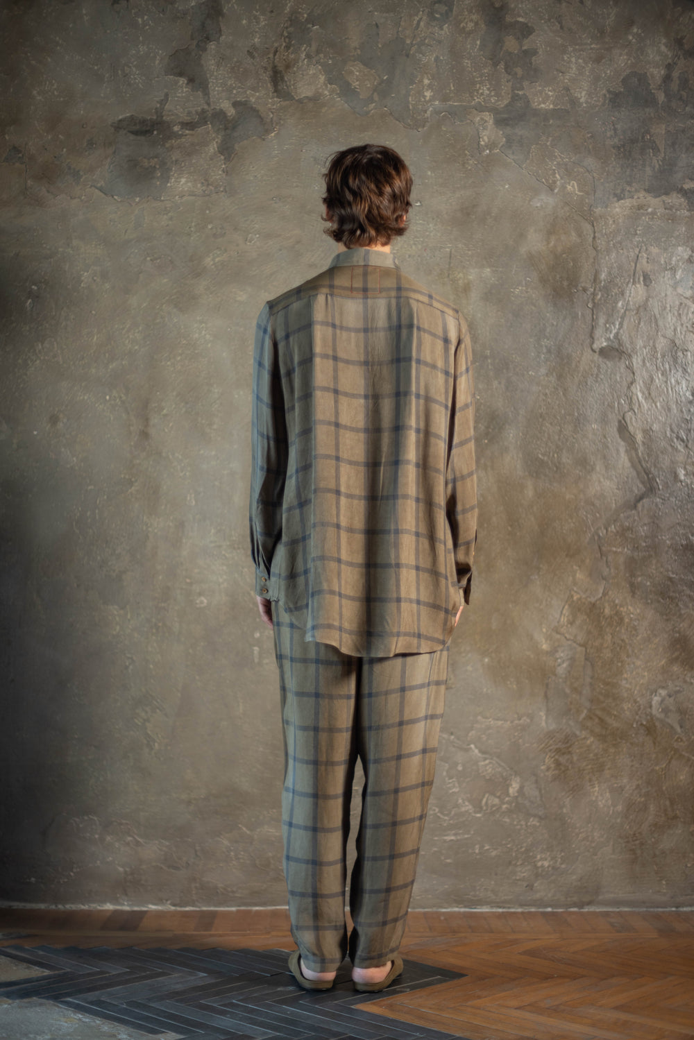 Pigiama Pants Aranceto Mustard / Blue