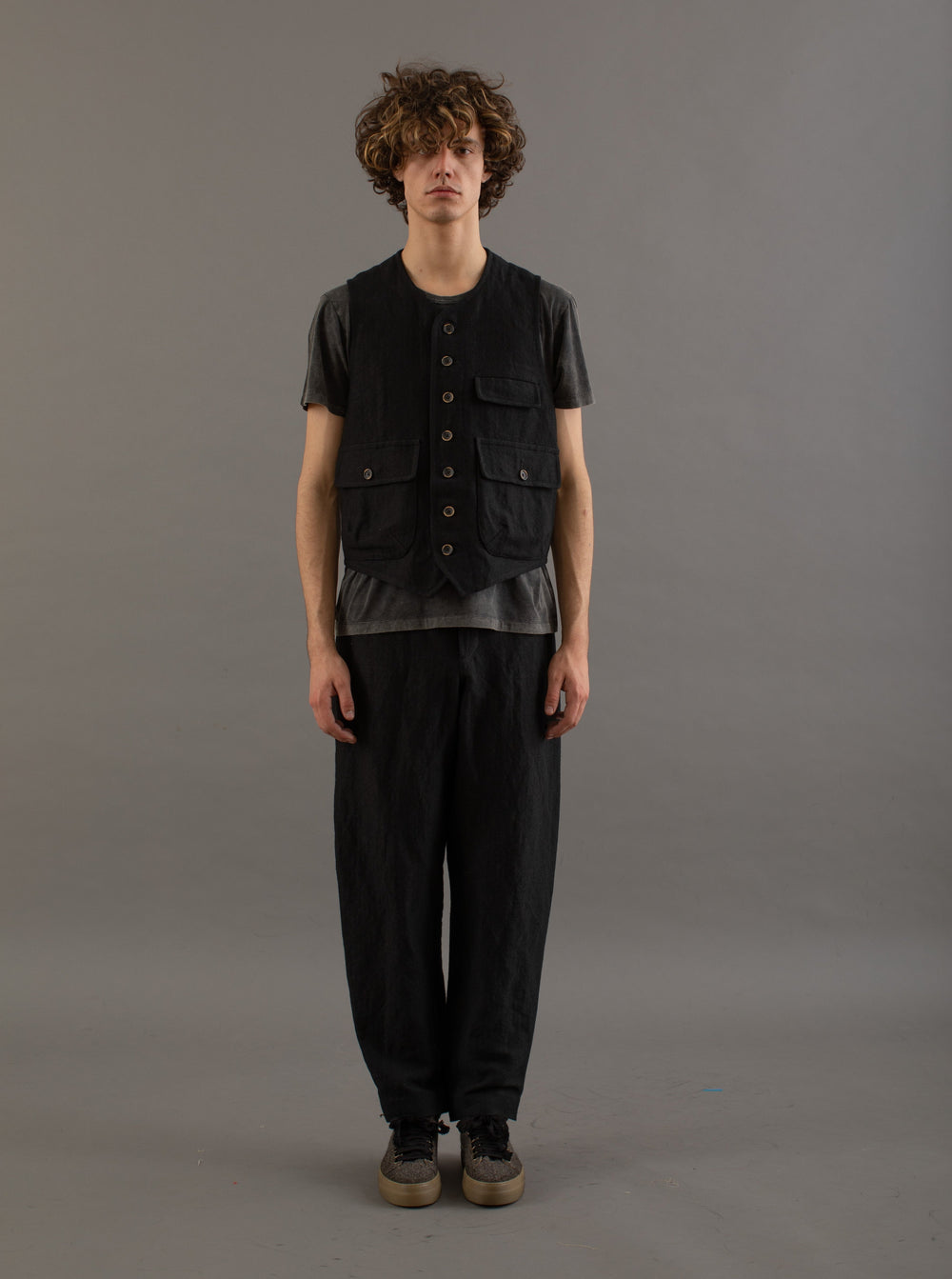 Patrick Pants Linen Wool Conjure Black