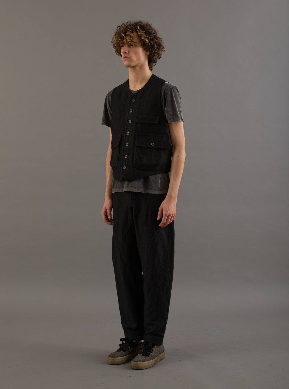 Patrick Pants Linen Wool Black