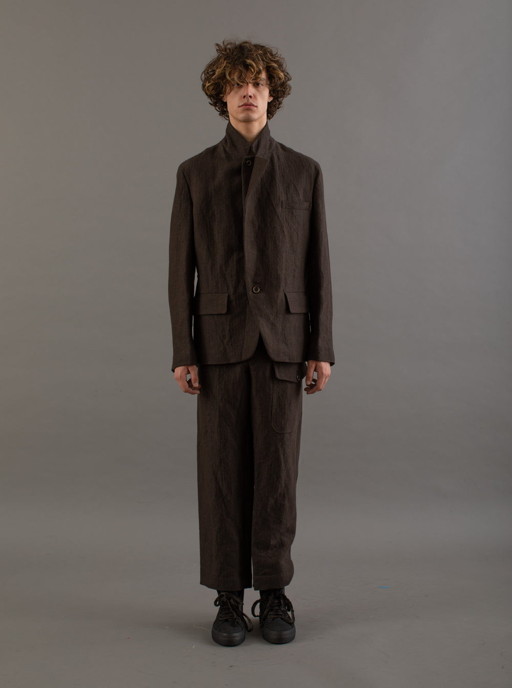 Jerrion Jacket Linen Wool Conjure Brown