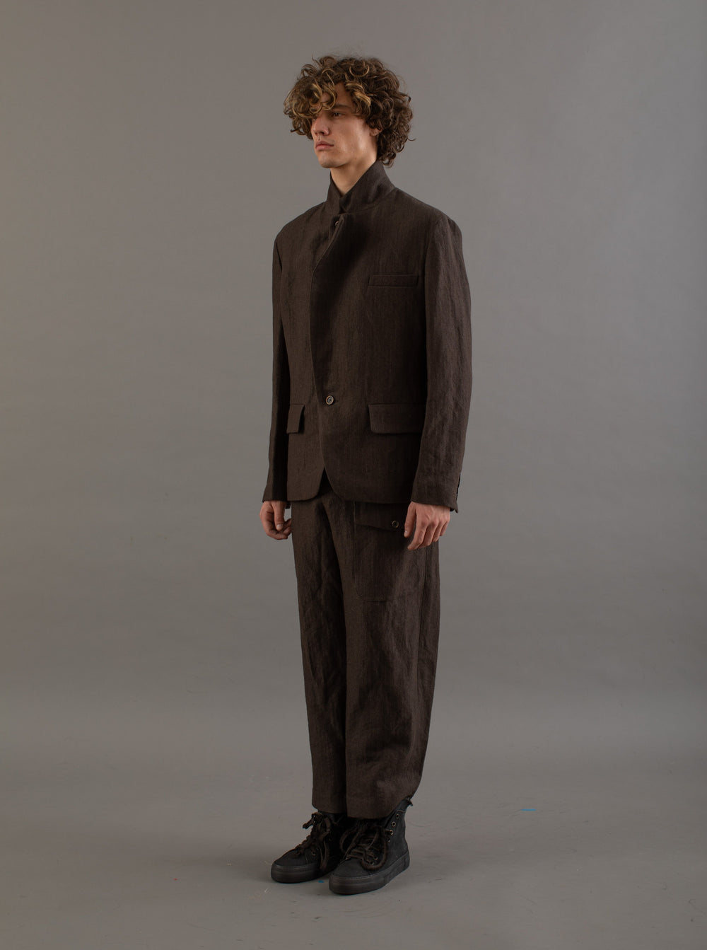 Jerrion Jacket Linen Wool Brown