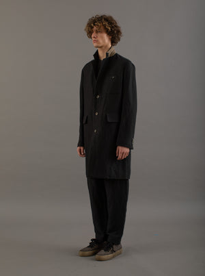 Giovanni Coat Linen Wool Black