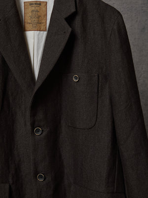 Giovanni Coat Linen Wool Brown