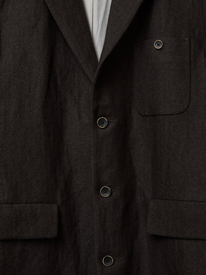 Giovanni Coat Linen Wool Brown