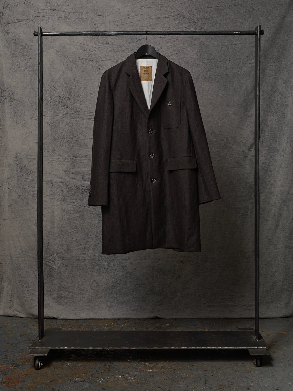 Giovanni Coat Linen Wool Brown