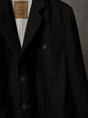 Giovanni Coat Linen Wool Black