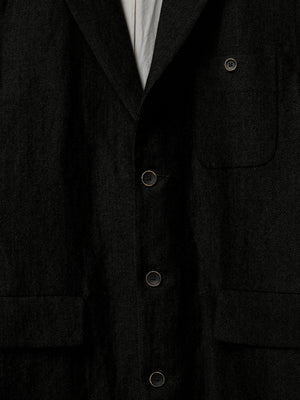 Giovanni Coat Linen Wool Black