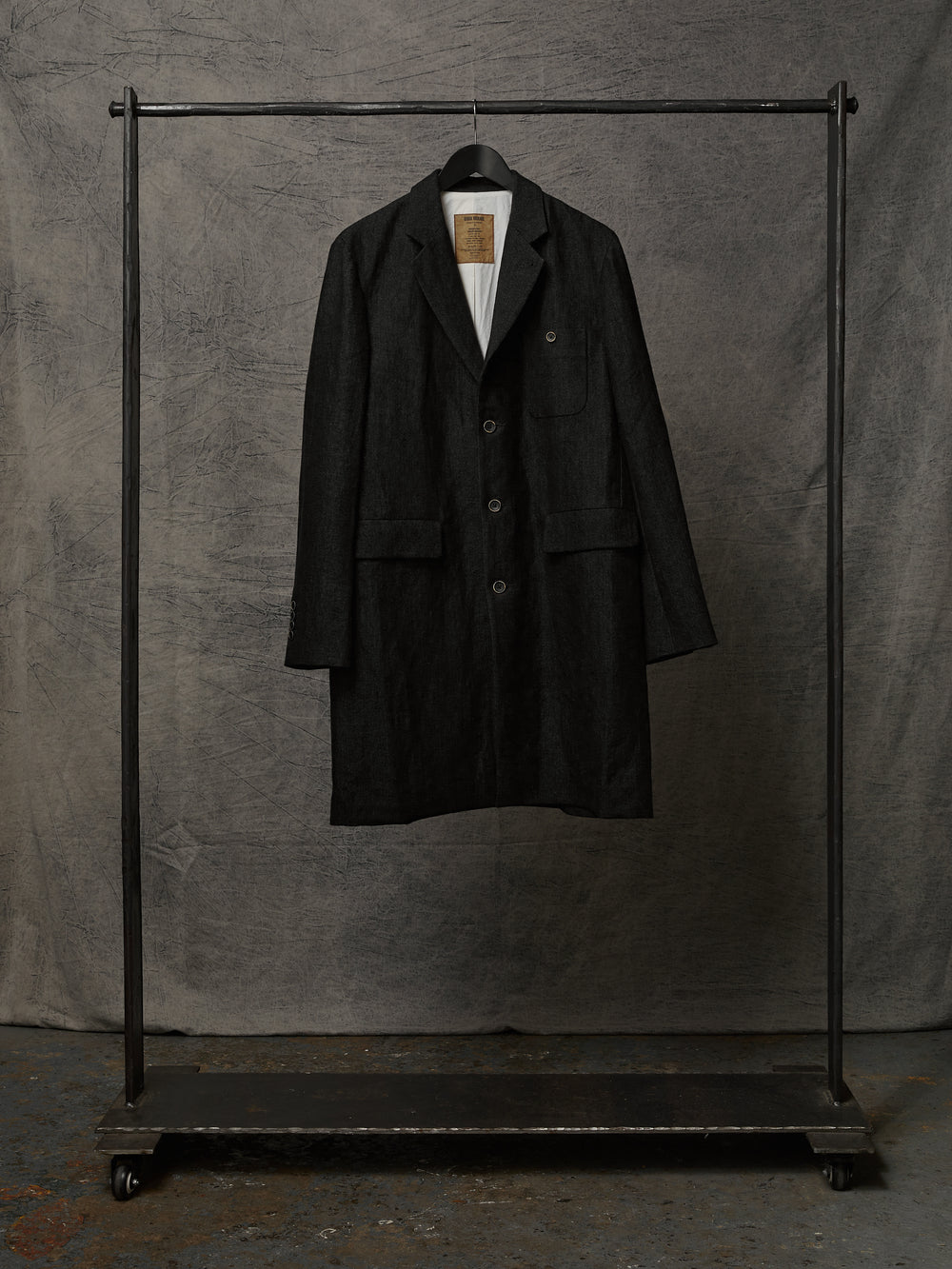 Giovanni Coat Linen Wool Black