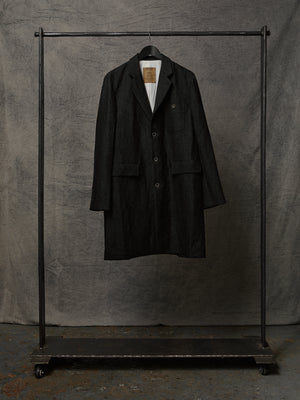 Giovanni Coat Linen Wool Black