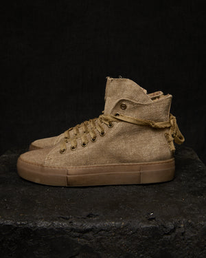 Mens High Tennis Canvas Shoes Tan