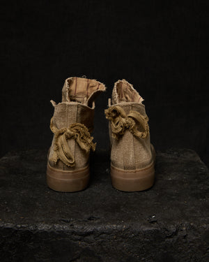 Mens High Tennis Canvas Shoes Tan