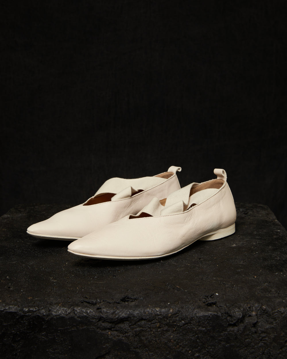 Pointed Ballet Flats Off White