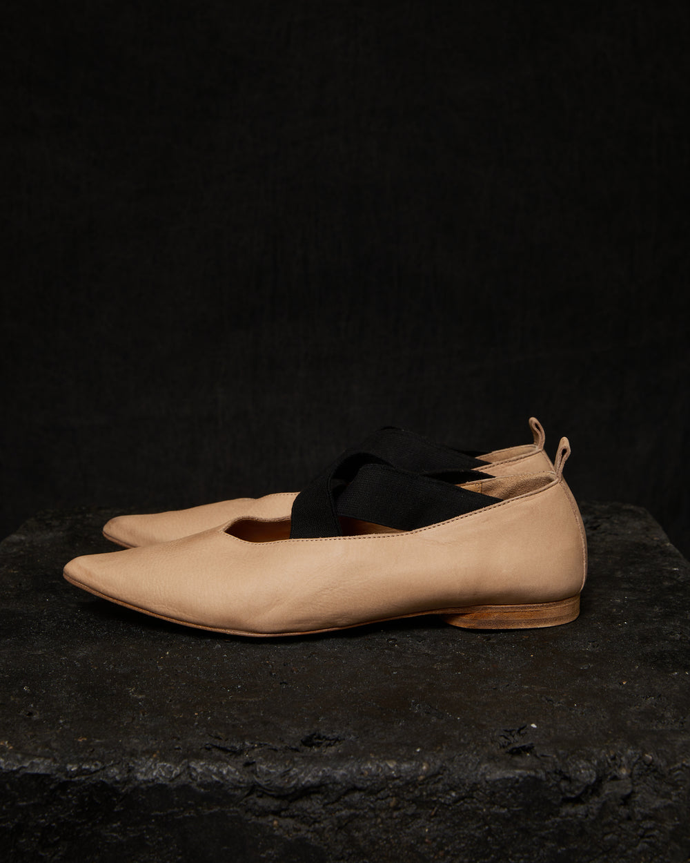 Pointed Ballet Flats Rose/ Black