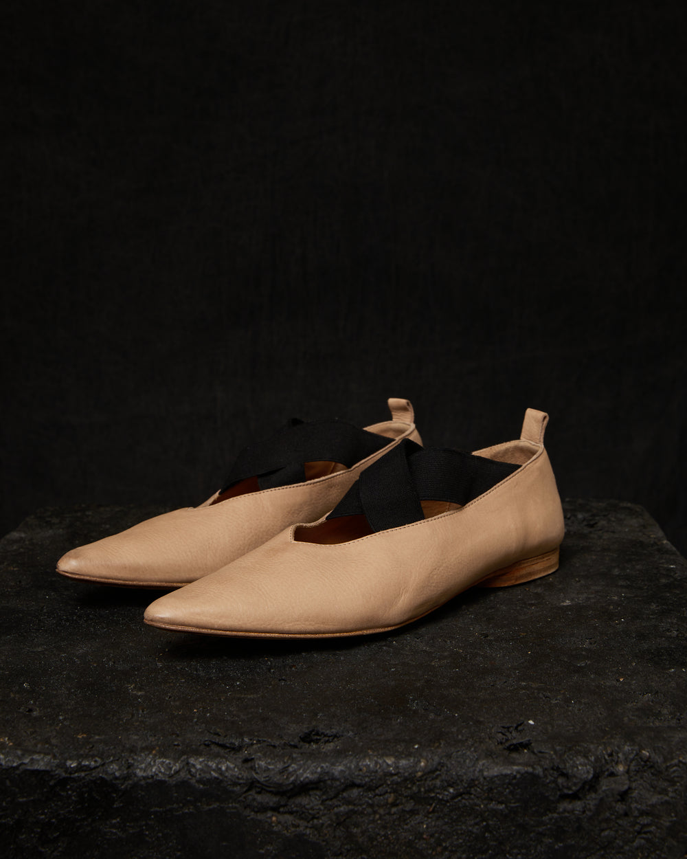 Pointed Ballet Flats Rose/ Black